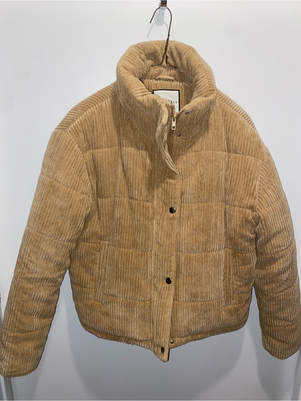 Bagatelle Corduroy Puffer Jacket in Tan